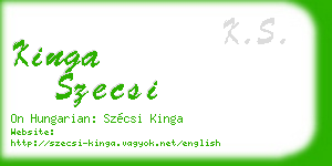 kinga szecsi business card
