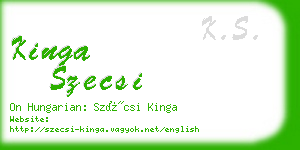 kinga szecsi business card